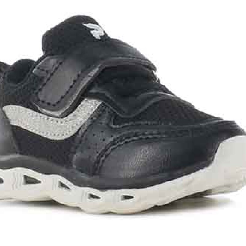 Championes de Niña Push con velcro y glitter NINA Negro