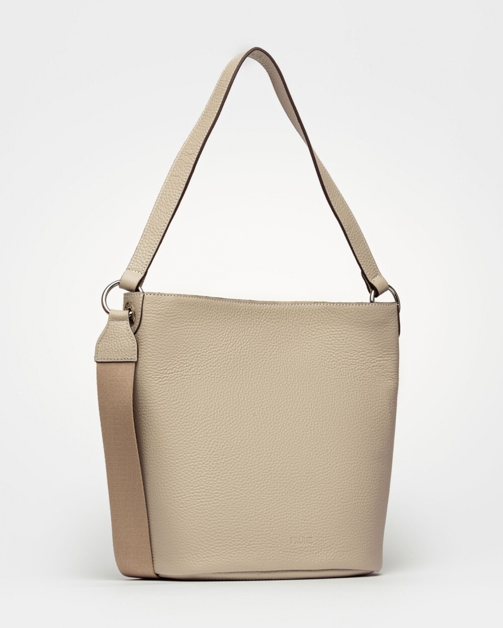 Cartera al hombro Anya en cuero graneado Taupe