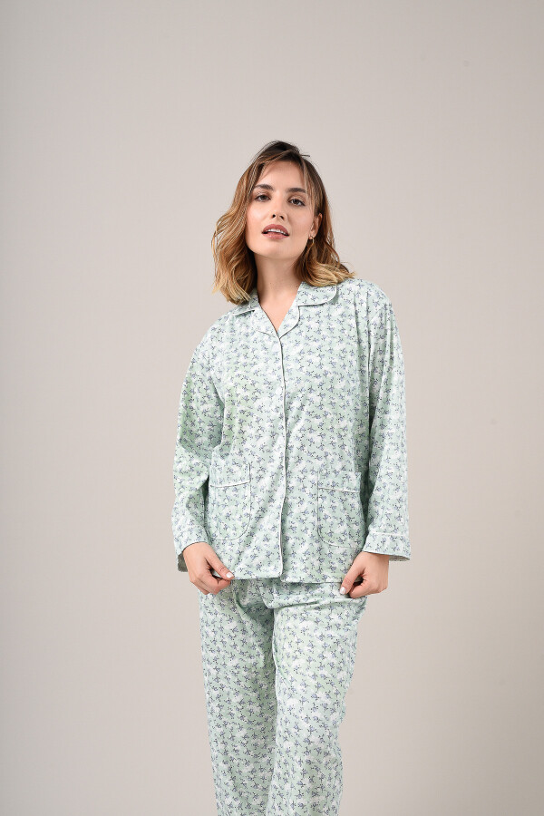 Pijama Abotonado 1059 Verde Claro