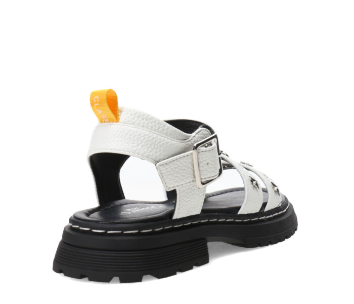 Sandalias de Niña MINI Miss Carol Tartan Con Tachas Blanco