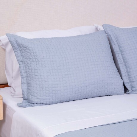 SET CUBRECAMA KING ALGODON-Y-POLIESTER GIRS RICE AZUL GRISACEO