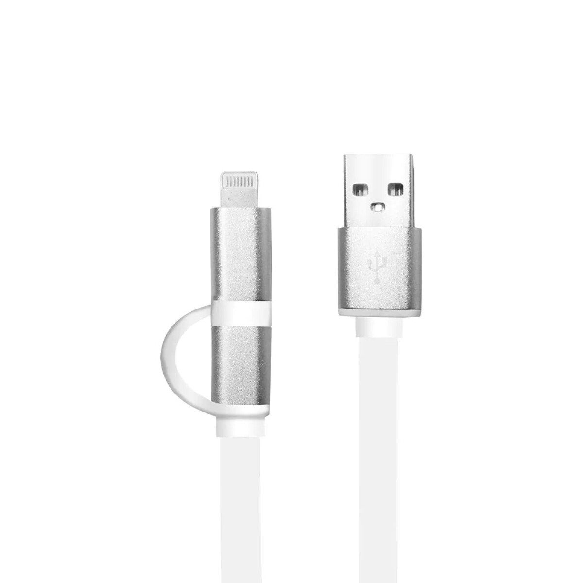 Adaptador USB 3 en 1 (iPhone / Lightning / Micro-USB) - Blanco