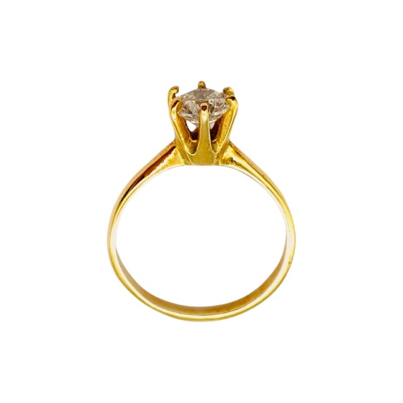 Anillo Solitario-Oro bajo-Piedra Zirconia-AN8084 conpiedra