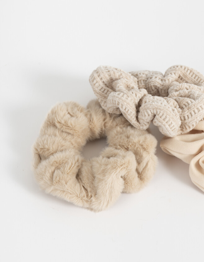 Skunzies De pelo Set De Scrunchies - Combinacion Bicolor