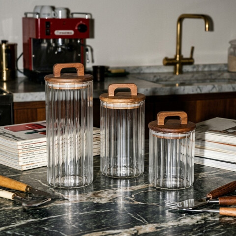 Set frascos herméticos vidrio Helsinki x3 Set frascos herméticos vidrio Helsinki x3