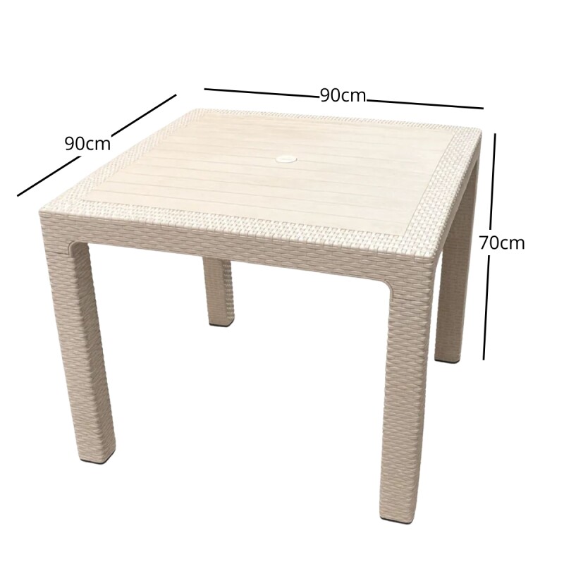 Mesa ratán 90 x 90 cm BEIGE