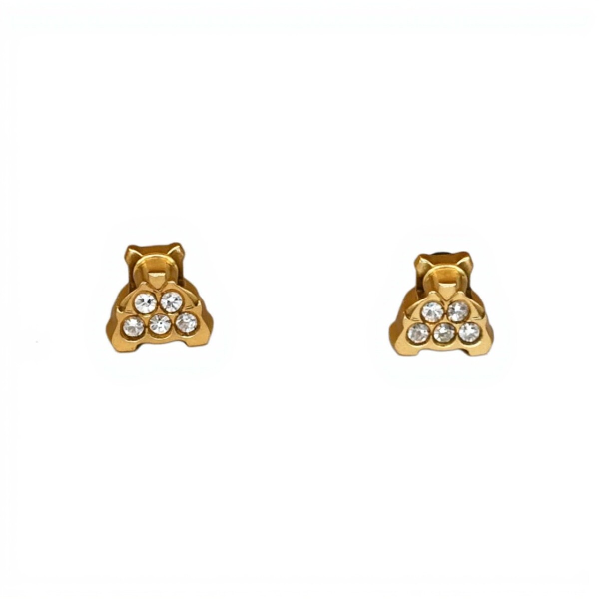 Caravanas Osos oro - Oro bajo - Zirconia - CA8142 - conpiedra 