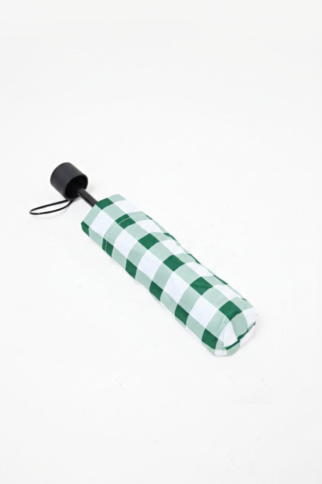 Paraguas cuadros verde