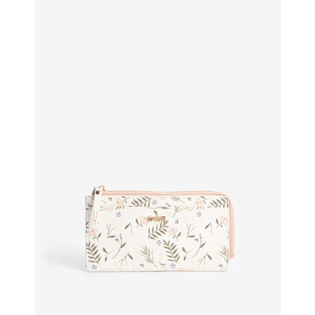 Billetera Fichero Rectangular Con Cierre Estampado flores