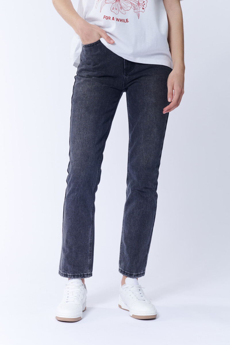 Pantalón jean recto clásico Negro