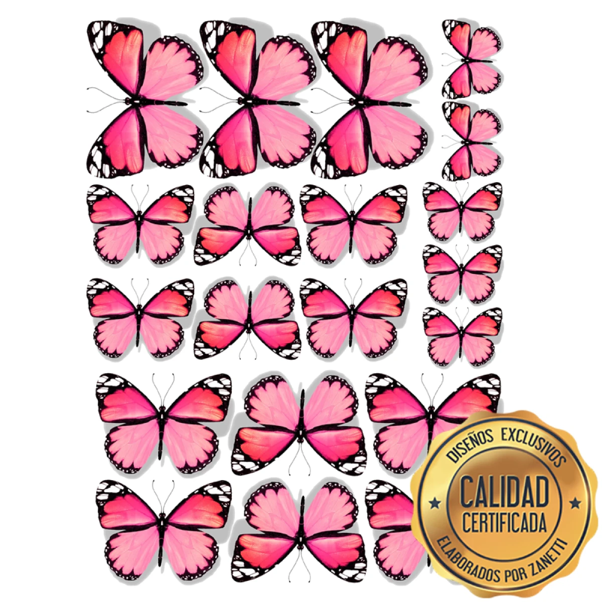 Lámina Mariposas - Rosa Fuerte. 