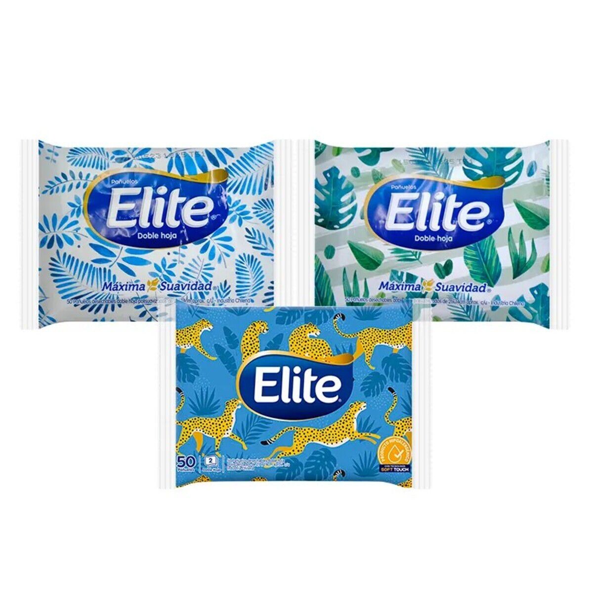 ELITE PAÑUELOS DOBLE HOJA PAQ. X 50 UNID 