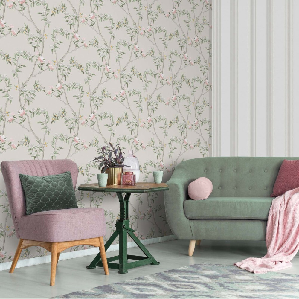 PAPEL PINTADO HANA STRIPE PAPEL MARRON 10*0,53MTS