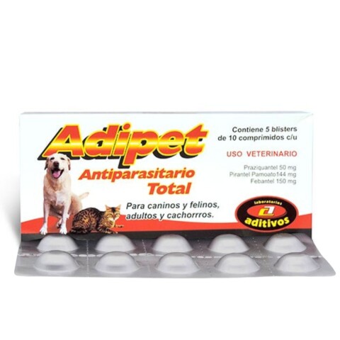 ADIPET ANTIPARASITARIO TOTAL BLISTER DE 10 COMPRIMIDOS ADIPET ANTIPARASITARIO TOTAL BLISTER DE 10 COMPRIMIDOS