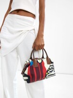 Bolso Tote De Nylon Estampado crudo