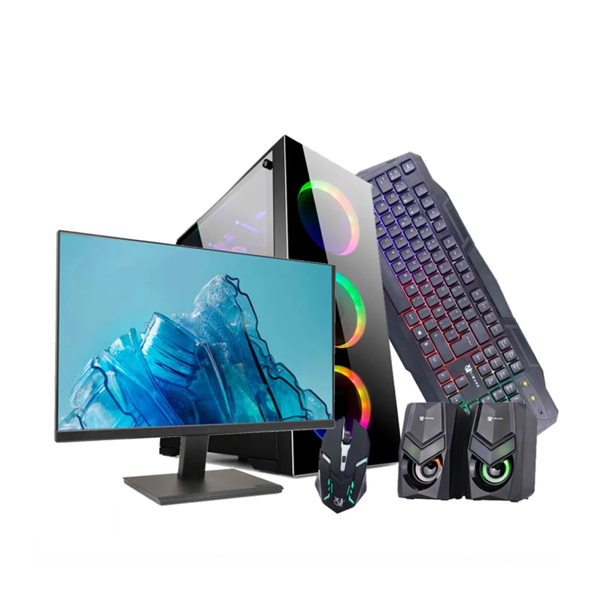 PC GAMER PREMIUM 524.Intel i5-12ªGEN.RAM 16GB. Disco sólido500GB. Tarjeta ATI RX 580 de 8GB + Mon 24"Full HD 