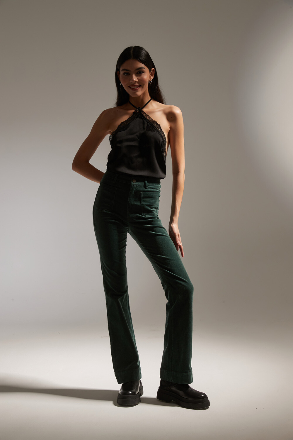 Pantalon Fany Verde Oliva Oscuro