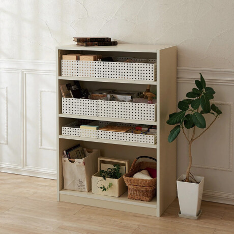 Contenedor organizador plastico 28x14x6cm Blanco