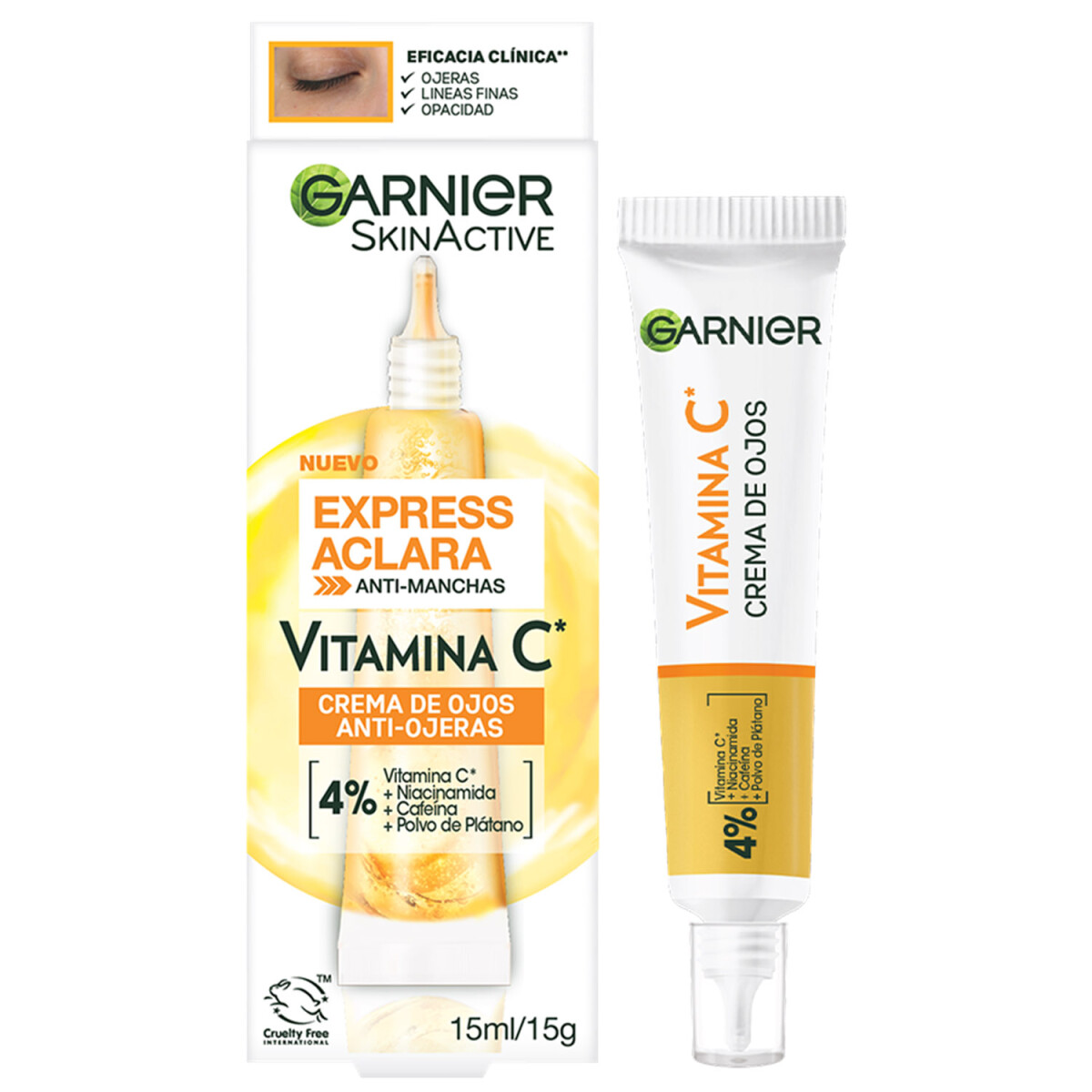 Crema de Ojos Anti-Ojeras Garnier Skin Active Express Aclara 