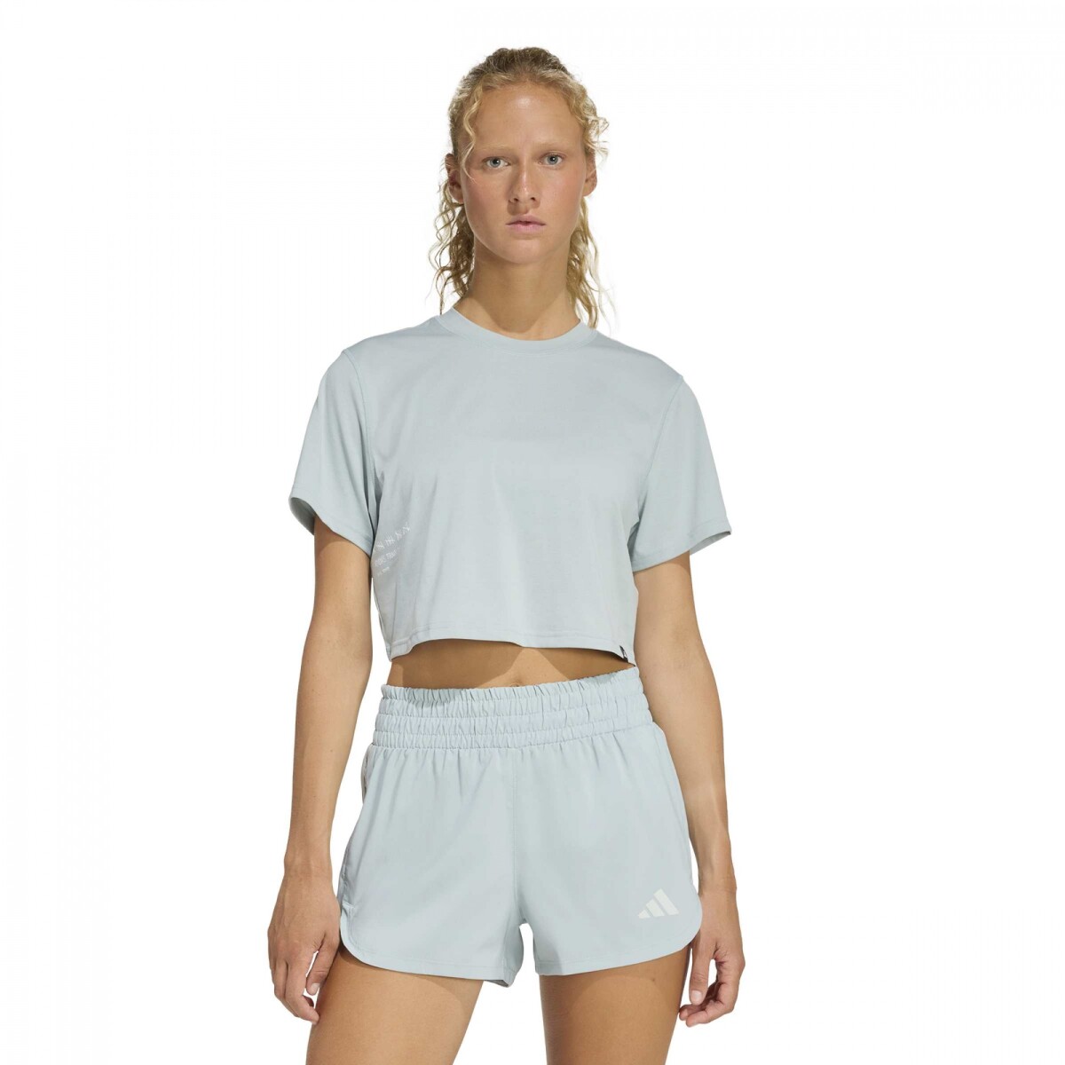 Remera Adidas W PWR G T Mujer KB9398 - Celeste 