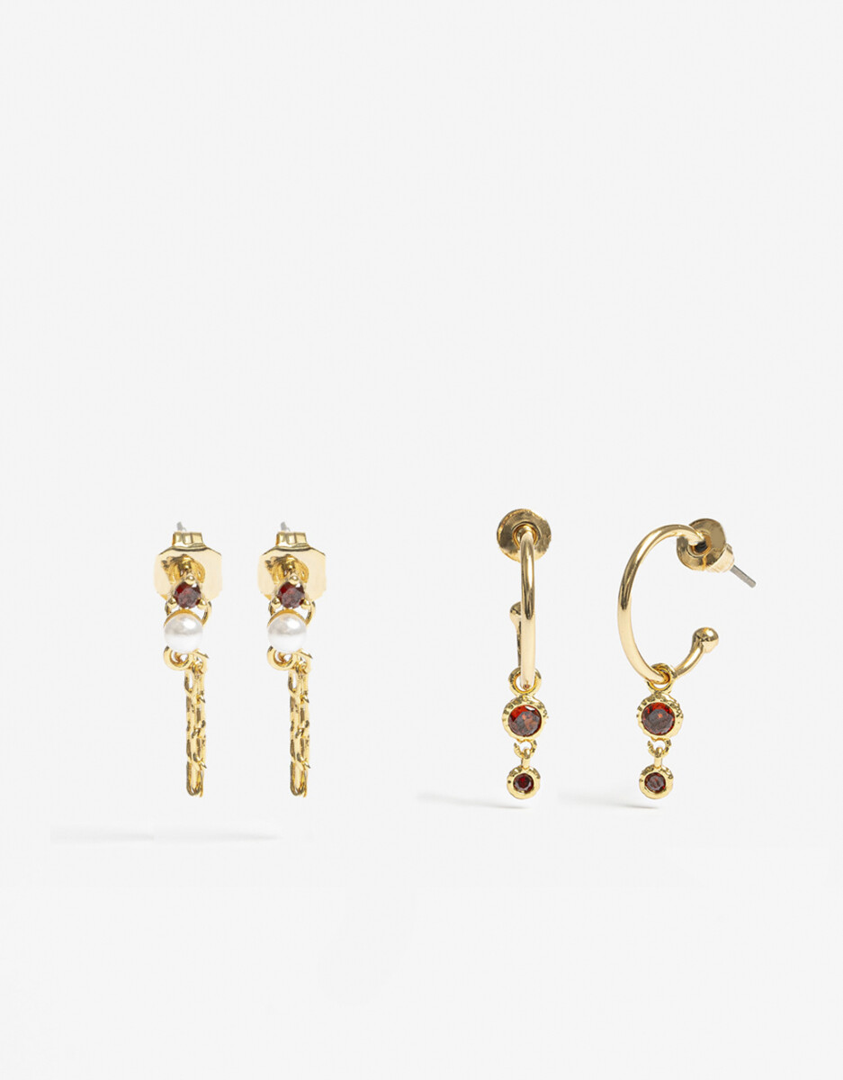 Set De Aros Con Cubic Zirconia 