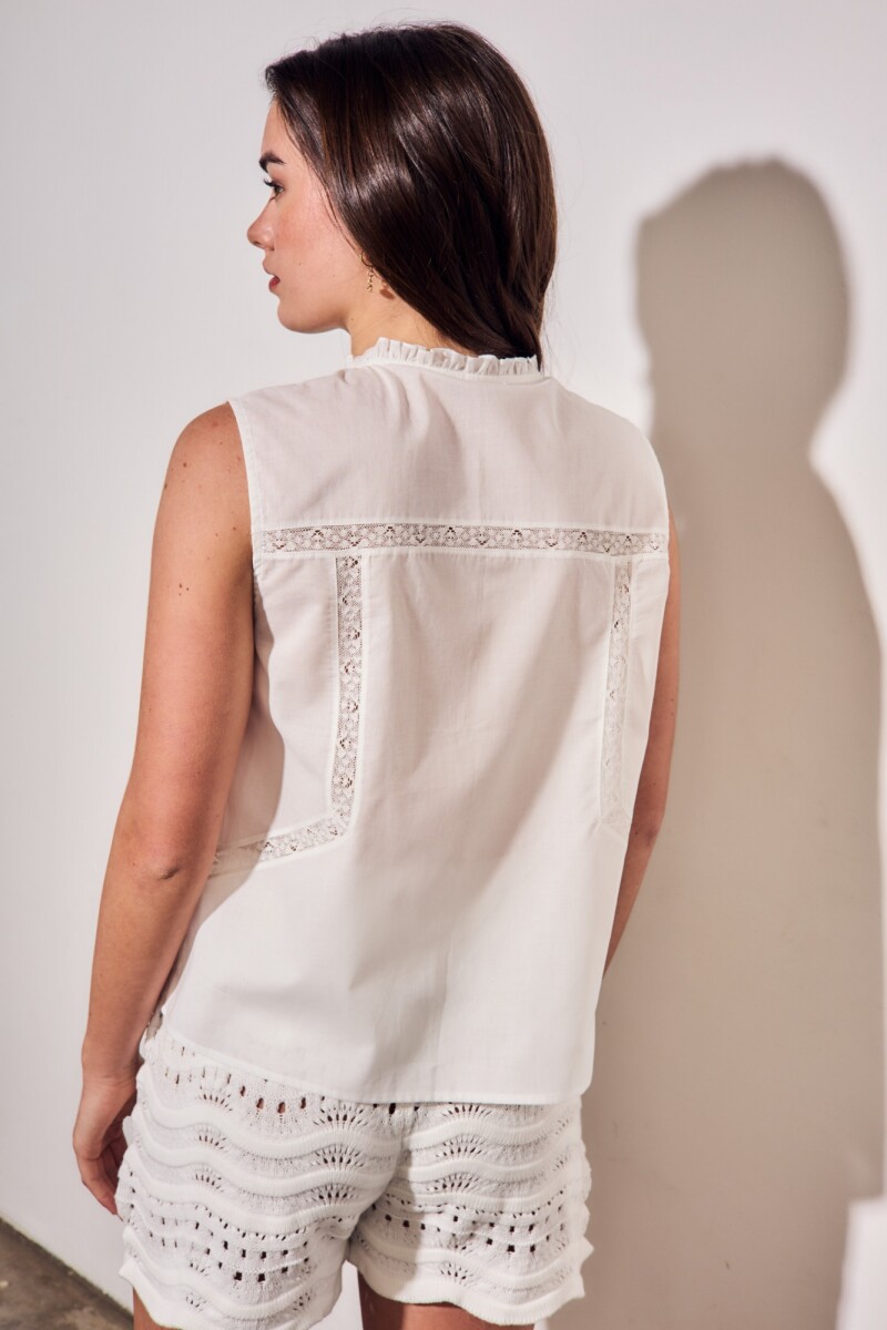 Blusa Bordada Off White