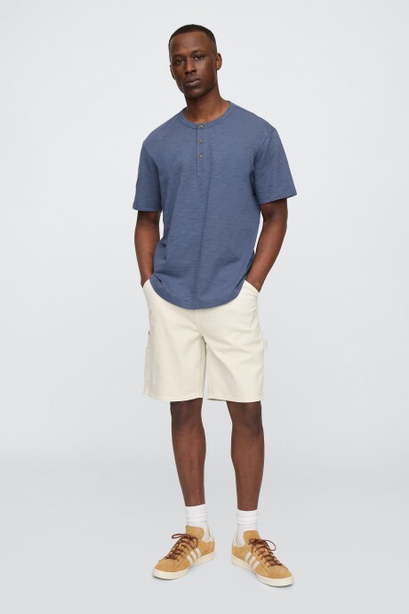Remera Con 3 Botones Hombre Vintage Indigo 19-3929
