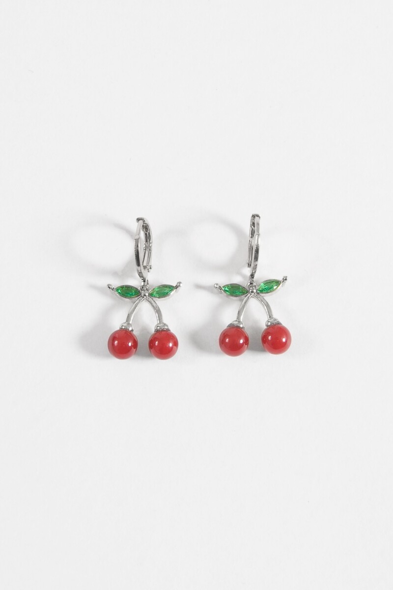 Caravanas aros cherry plateado