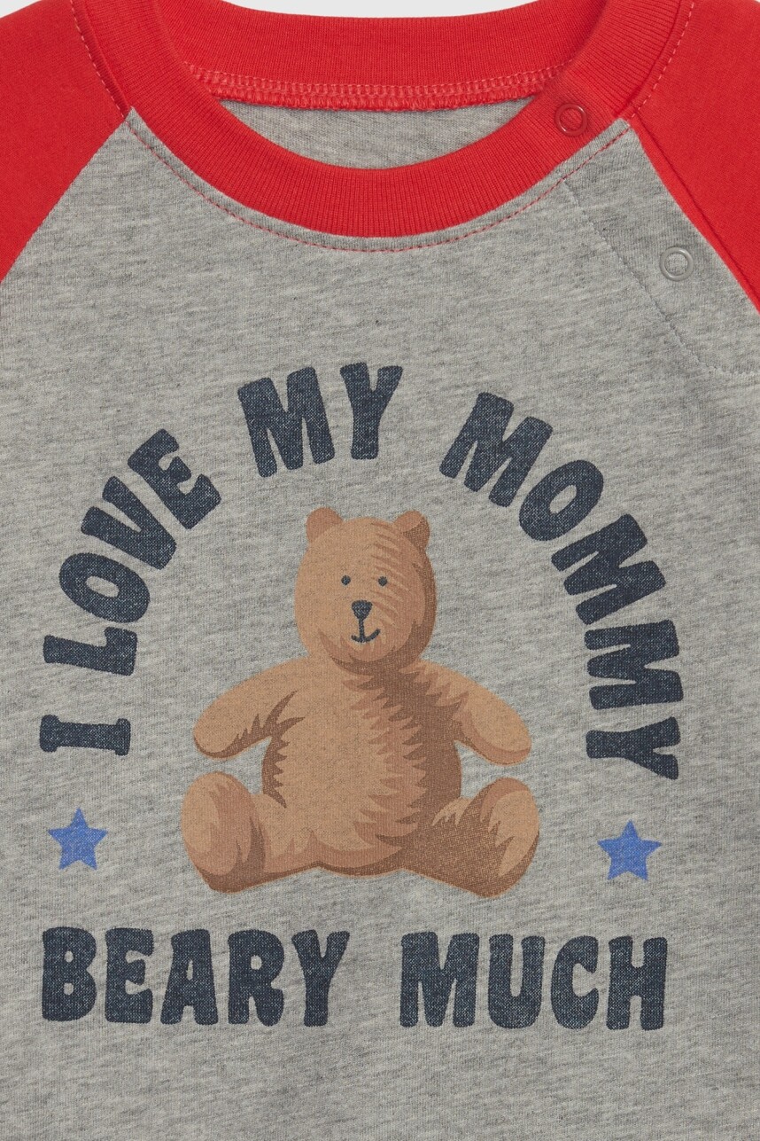 Body Manga Corta Bebé Light Heather Grey