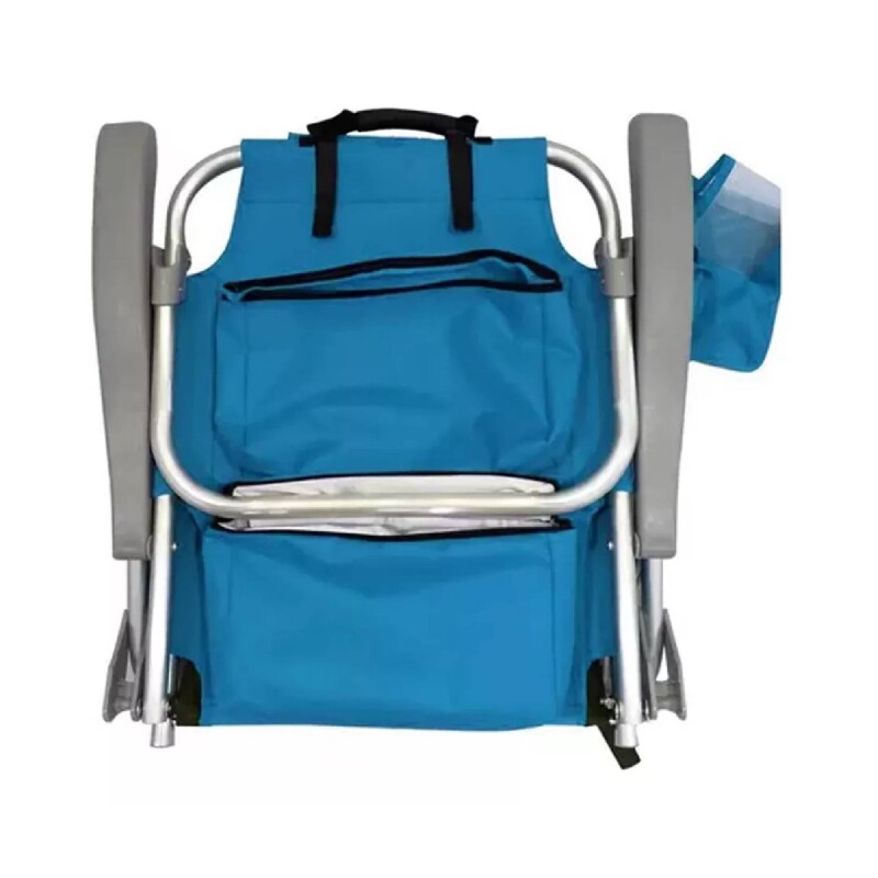 Silla playera plegable Arye tipo mochila con bolsillo térmico y posa botella Silla playera plegable Arye tipo mochila con bolsillo térmico y posa botella