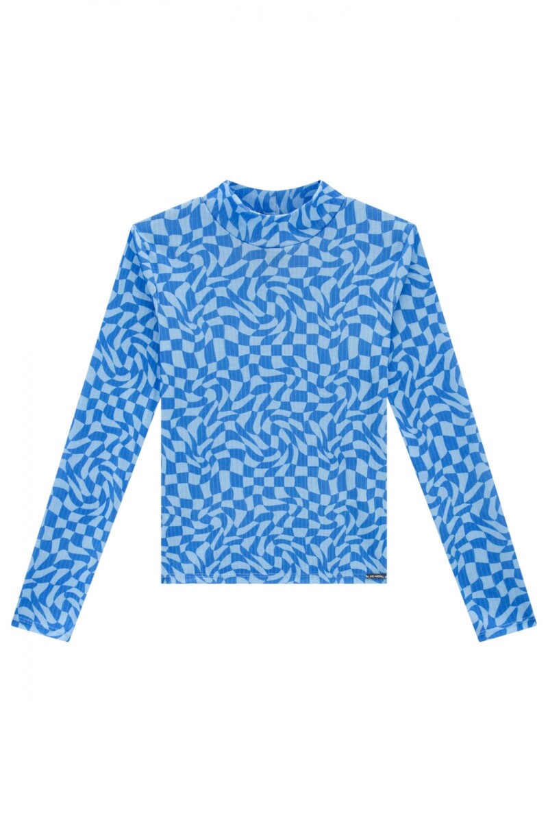 Blusa Estampado Relieve - Azul 