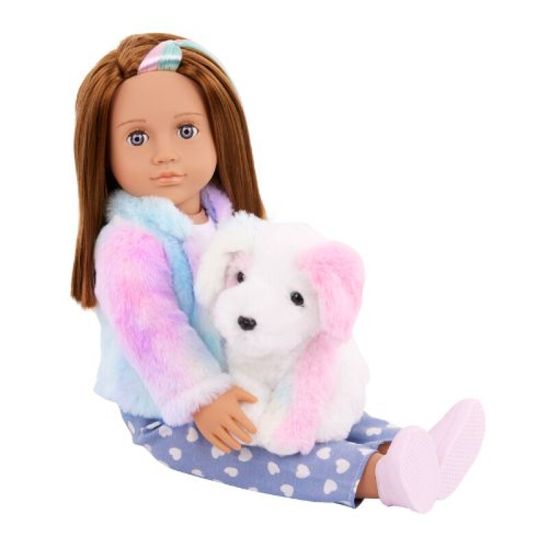 MUÑECA c/PERRO ARCOIRIS - SKYLAR & BOW - OUR GENERATION Muñeca C/perro Arcoiris - Skylar & Bow - Our Generation