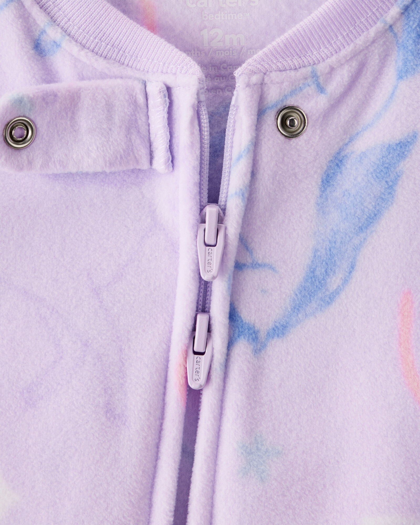 Pijama una pieza de micropolar, con pie, diseño unicornio Sin color