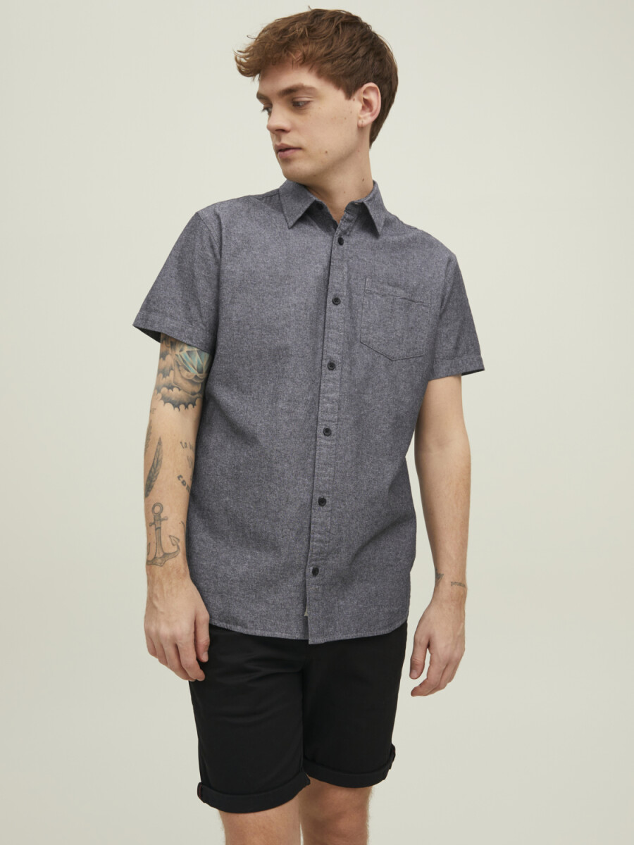 Camisa Bobby Ligera Efecto Lino - Chambray Grey 