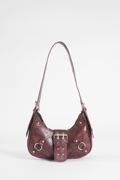 Cartera de hombro con hebilla bordo