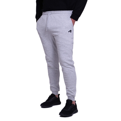Pantalón Deportivo Hombre Austral con puño y felpa Gris Melange