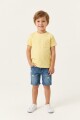 Remera m/c escote redondo y bolsillo AMARILLO
