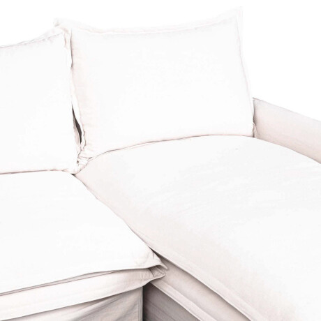 SOFA C/CHAISE 4 CUERPOS TELA BLANCO ALASKA IZQUIERDO