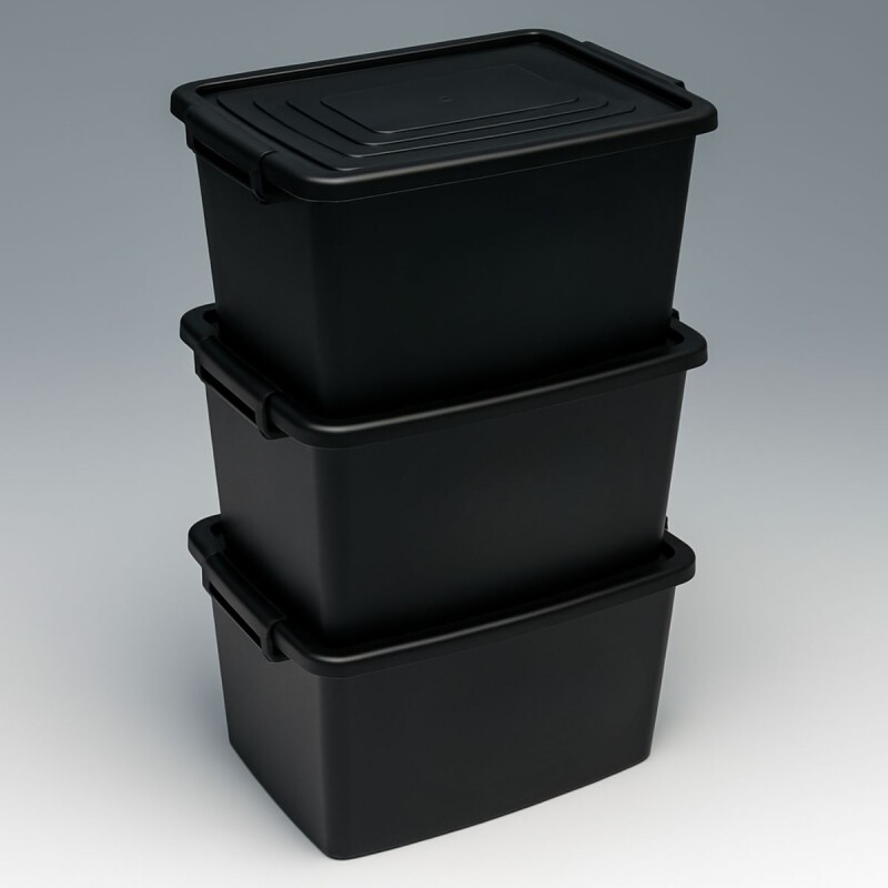 Set x3 Caja organizadora 20lts NEGRO