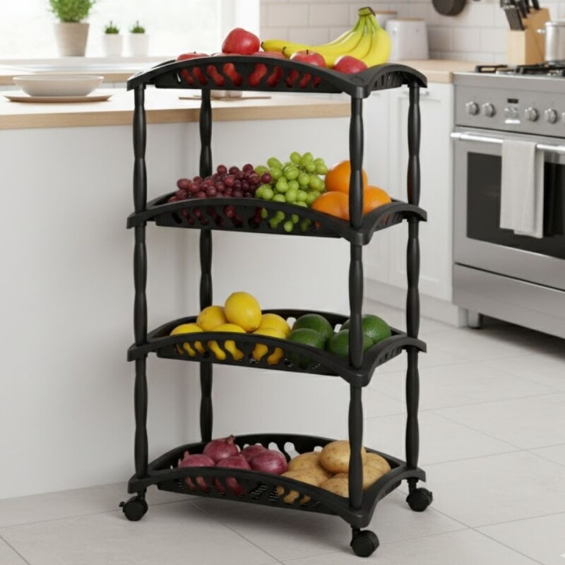 Estantería para frutas 4 Estantes NEGRO