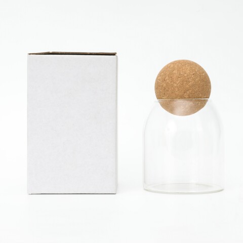FRASCO DE VIDRIO CON TAPÓN DE MADERA - 550 ML FRASCO DE VIDRIO CON TAPÓN DE MADERA - 550 ML