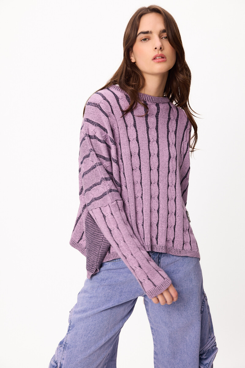 Sweater Oceano Crop - Lila/Azul 