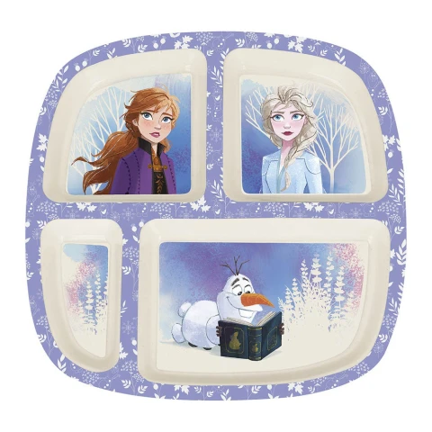 Plato 4 Reparticiones Fibra de Bambú Frozen U