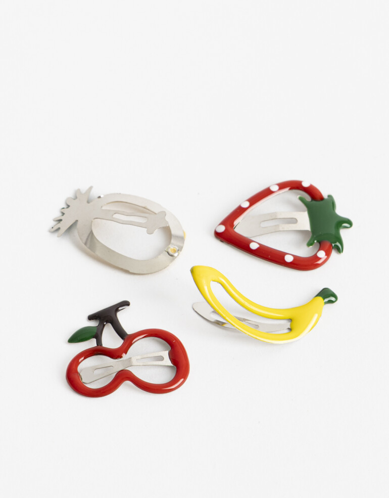 Horquillas Set Frutas Set De Hebillas Tic Tac - Combinacion Multicolor