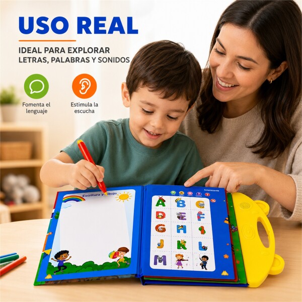 Libro Didáctico Interactivo Bilingüe con 20 Hojas Táctiles Diseño 2