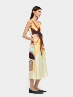 Vestido Midi Estampado Floral multicolor