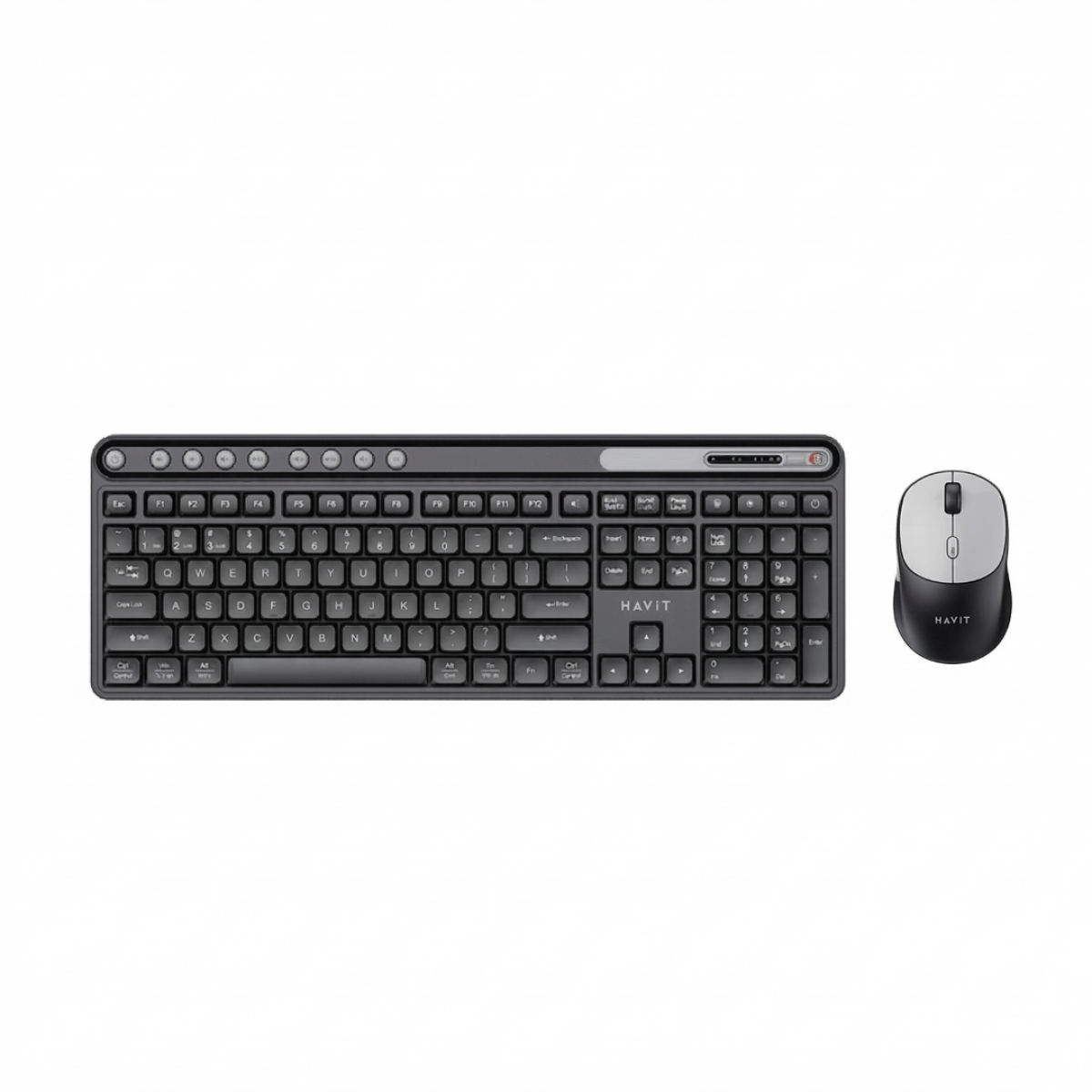 PACK HAVIT GAMING SERIES KB271WB NEGRO Y GRIS C/ MOUSE INALAMBRICO Y TECLADO USB 