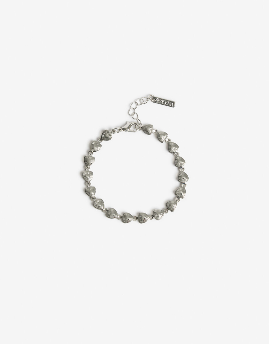 Pulsera Flexible Metal Corazones 