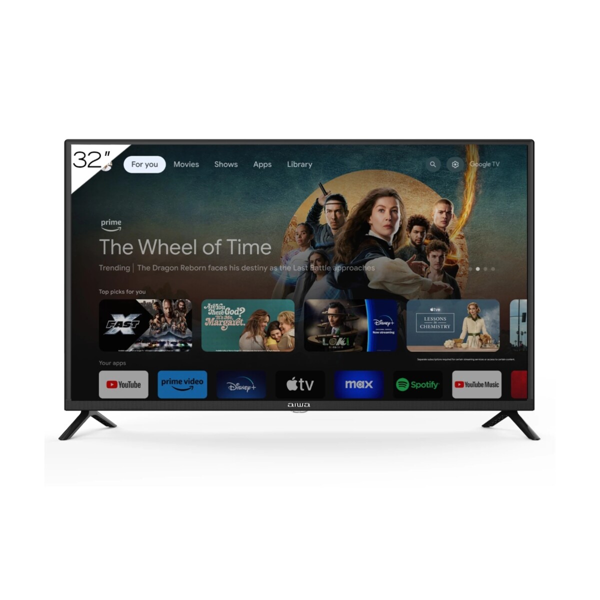 Televisor Smart Tv Led 32" Hd Con Google Tv Aiwa Aw32b4sm 