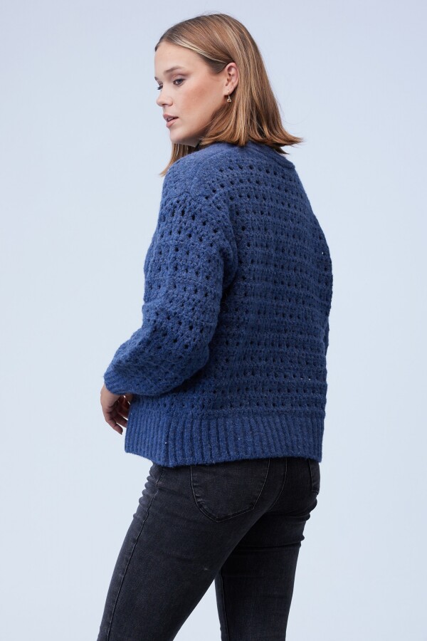 Cardigan Calado AZUL